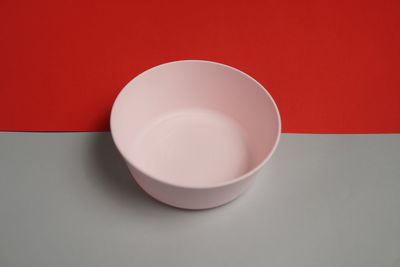 High angle view of tea cup on table