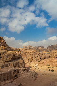 Scenic view of landscape against cloudy sky