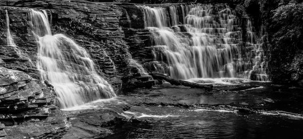 Scenic view of waterfall