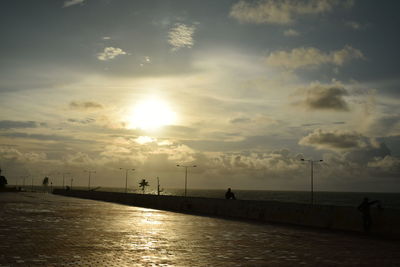 View of sea against cloudy sky