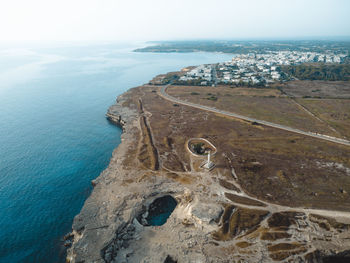 A great view on the grotta della poesia in puglia