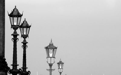Low angle view of street light against clear sky