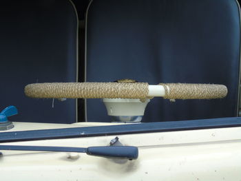 Close-up of a steering wheel