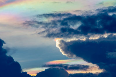 Low angle view of sky at sunset