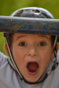 Close-up portrait of cute boy