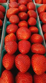 Full frame shot of strawberries in market