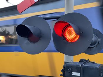 Red light for passing train