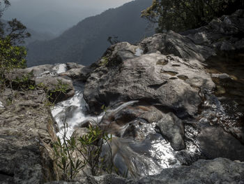 Scenic view of waterfall