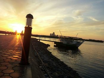 View of sea at sunset