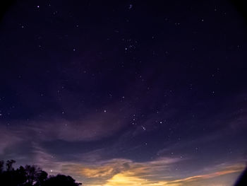 Low angle view of star field at night