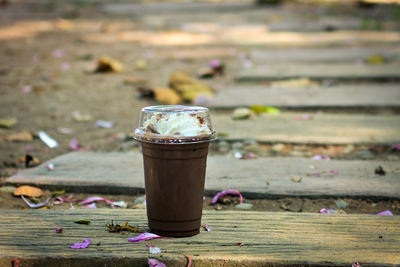 Close-up of coffee on table