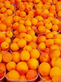 Full frame shot of oranges at market stall