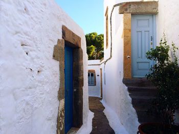 Narrow alley along buildings