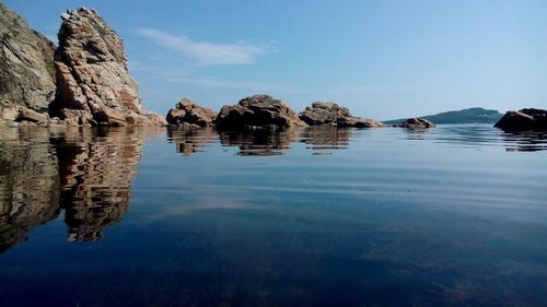 Reflection of sky in lake