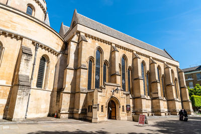 Exterior view of the temple church. it is a church in the city of london 