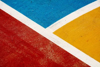 High angle view of multi colored umbrella on swimming pool