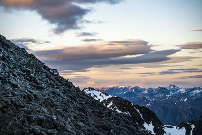 Snowy alpine landscape, the remarkables and new zealand southern alps