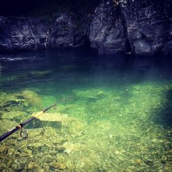 Rocks in sea