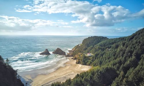 Panoramic view of sea against sky