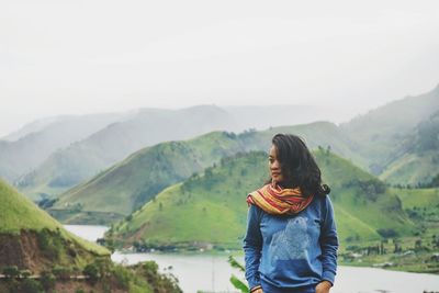 Man standing on landscape