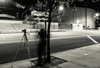 Empty road at night