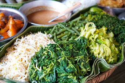 Vegetable pecel is a traditional food, especially in east java. vegetables and peanut sauce.