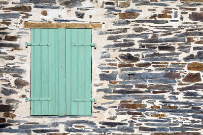 Close-up of closed door of building