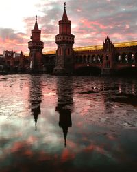 Reflection of buildings in water