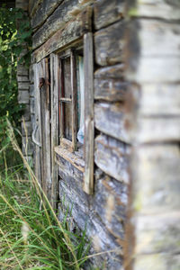 Close-up of old abandoned building