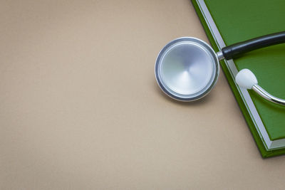 High angle view of ice cream on table