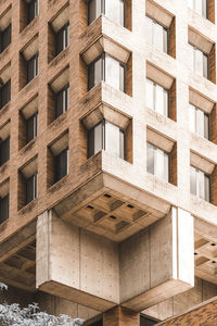 Brutalism style apartment building. symmetry, abstract, geometry. new york city, usa