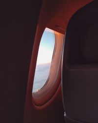 View of through airplane window