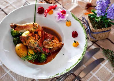 Close-up of food in bowl on table