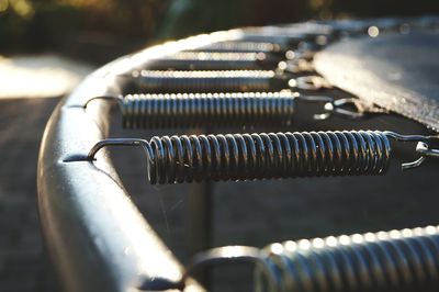 Close-up of trampoline spring