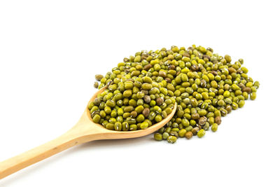 Close-up of green beans against white background