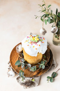 Close-up of cake on table