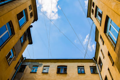 Low angle view of buildings in city