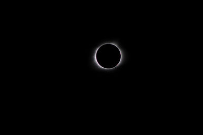 Low angle view of silhouette moon against dark sky