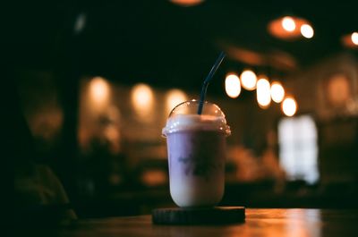 Close-up of drink on table