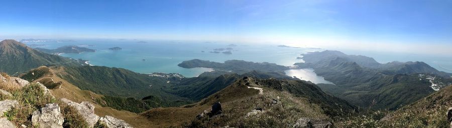 Panoramic view of mountains against sky