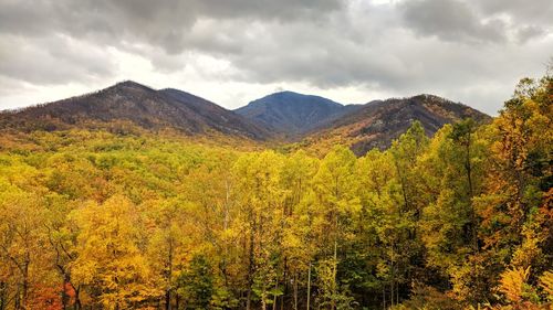 Scenic view of mountains against sky