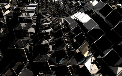 High angle view of metallic structure