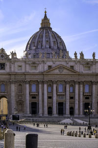 Saint peter basilica against a blue sky - vatican city