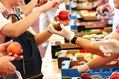 Cropped image of woman holding food