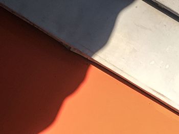 High angle view of orange wall