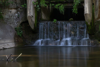 Water flowing through rocks