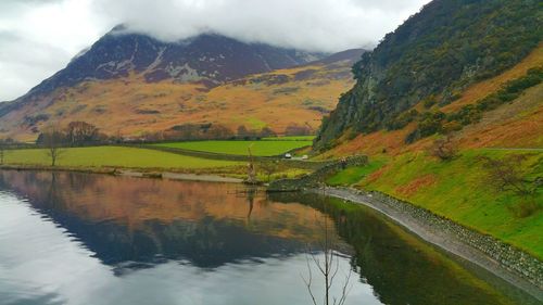 Reflection of mountain in lake