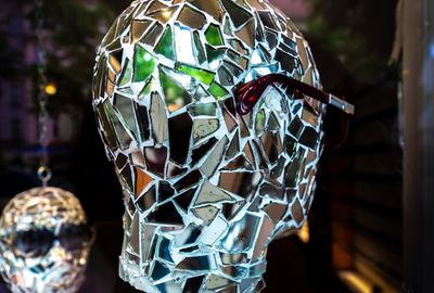 Close-up of shiny mannequin