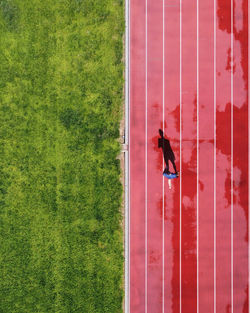 Man running on track and field athletics