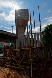 Wooden structure against sky